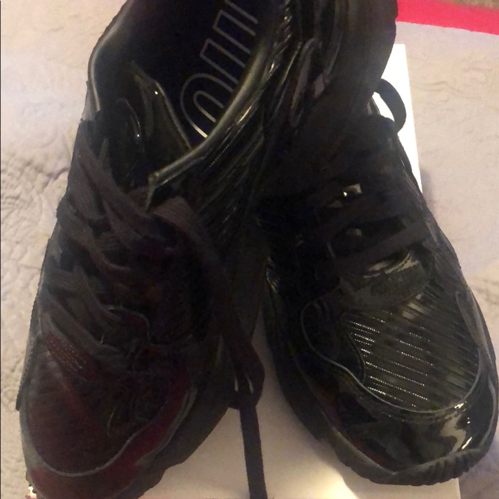Adidas Black Patent Leather Sneakers